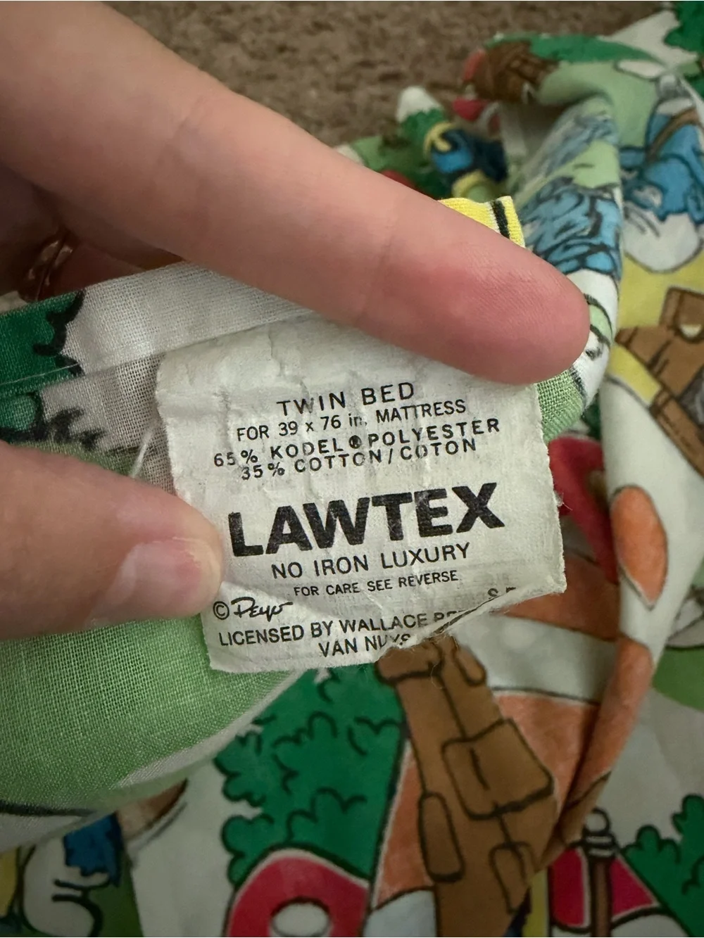 Vintage 1980’s Twin Smurf Village sheets
